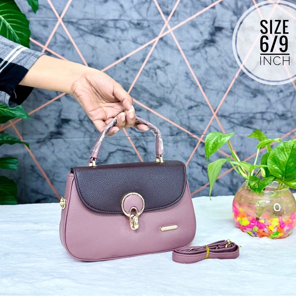 Elegant Two-Tone Leather Handbag Made in Bangladesh